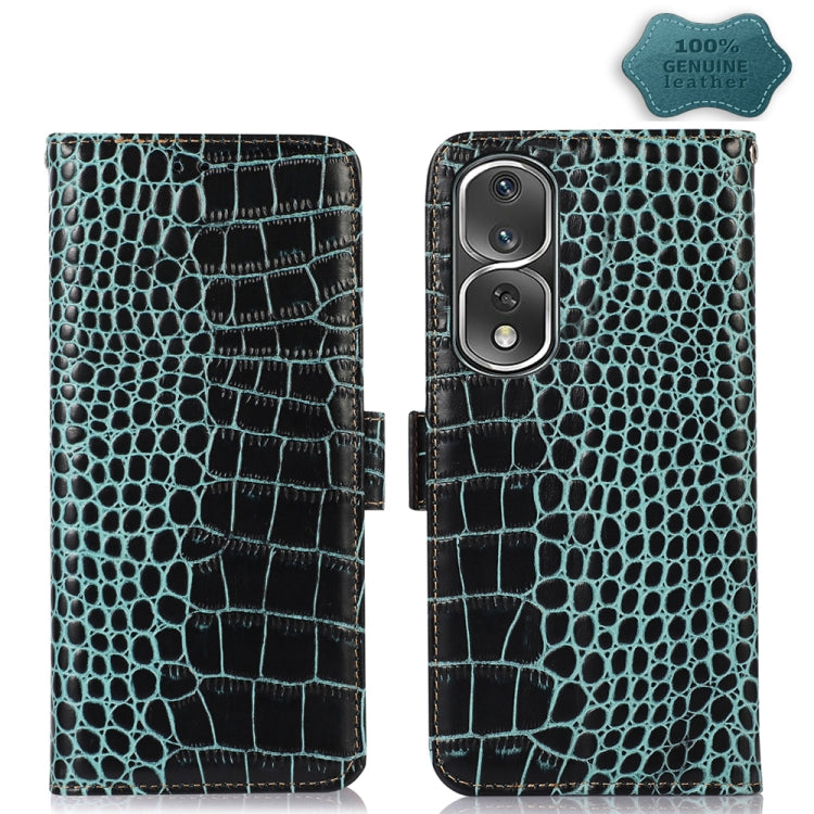 For Honor 80 Pro Crocodile Top Layer Cowhide Leather Phone Case(Green) - Honor Cases by PMC TechLife | Online Shopping South Africa | PMC TechLife | Buy Now Pay Later Mobicred