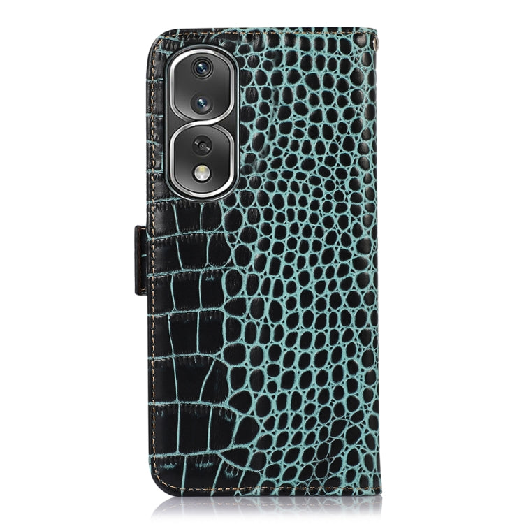 For Honor 80 Pro Crocodile Top Layer Cowhide Leather Phone Case(Green) - Honor Cases by PMC TechLife | Online Shopping South Africa | PMC TechLife | Buy Now Pay Later Mobicred