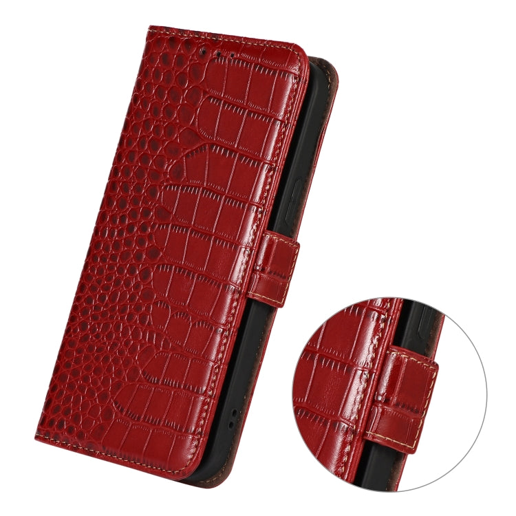 For Honor 80 Crocodile Top Layer Cowhide Leather Phone Case(Red) - Honor Cases by PMC TechLife | Online Shopping South Africa | PMC TechLife | Buy Now Pay Later Mobicred