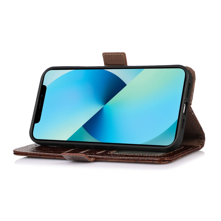 For Honor 80 Crocodile Top Layer Cowhide Leather Phone Case(Brown) - Honor Cases by PMC TechLife | Online Shopping South Africa | PMC TechLife | Buy Now Pay Later Mobicred