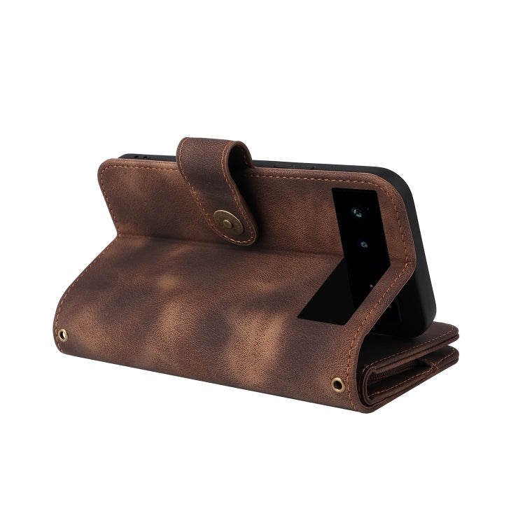 For Google Pixel 6 Multifunctional Card Slot Zipper Wallet Leather Phone Case(Brown) - Google Cases by PMC TechLife | Online Shopping South Africa | PMC TechLife | Buy Now Pay Later Mobicred