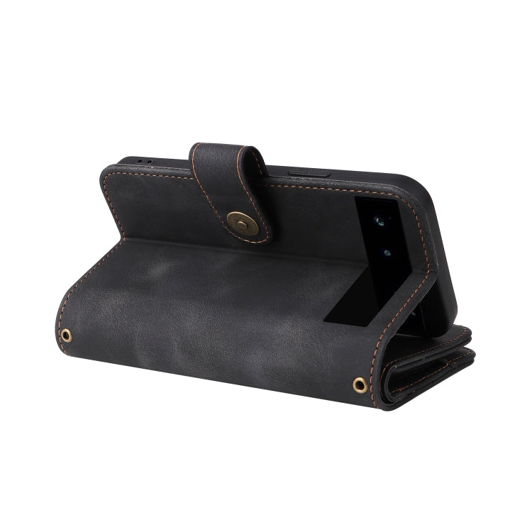 For Google Pixel 6 Pro Multifunctional Card Slot Zipper Wallet Leather Phone Case(Black) - Google Cases by PMC TechLife | Online Shopping South Africa | PMC TechLife | Buy Now Pay Later Mobicred