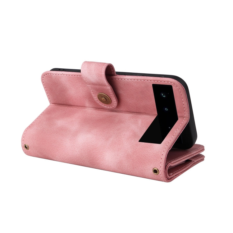 For Google Pixel 6 Pro Multifunctional Card Slot Zipper Wallet Leather Phone Case(Rose Gold) - Google Cases by PMC TechLife | Online Shopping South Africa | PMC TechLife | Buy Now Pay Later Mobicred