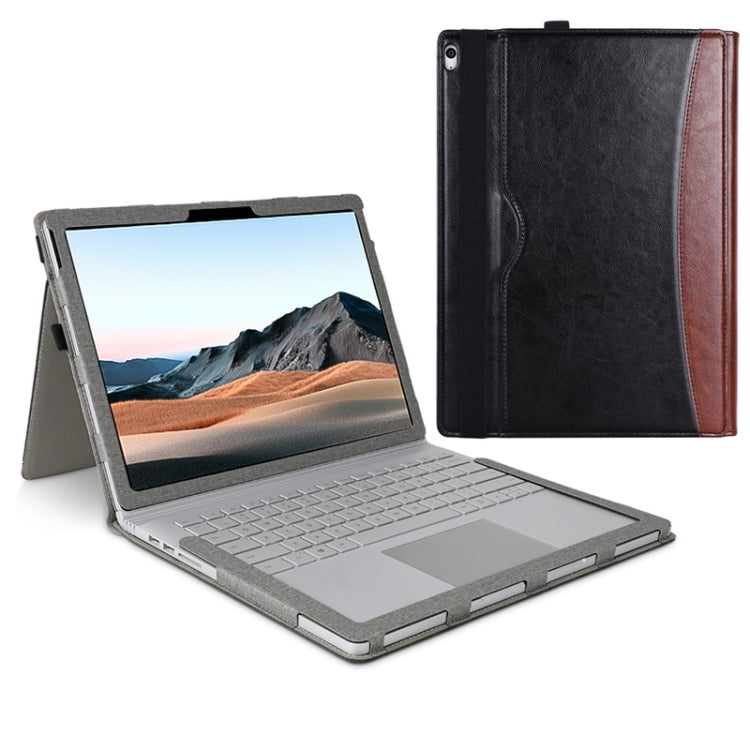For MicroSoft Surface Book 3 / 2 / 1 13.5 inch Leather Laptop Case(Black Brown) - Others by PMC TechLife | Online Shopping South Africa | PMC TechLife | Buy Now Pay Later Mobicred