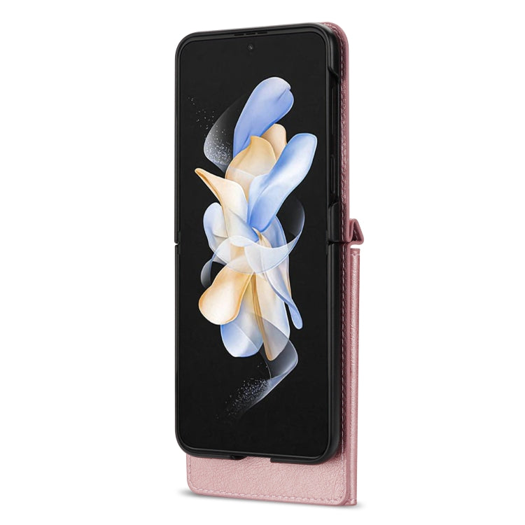 For Samsung Galaxy Z Flip4 N.BEKUS Side Zipper Folding Phone Leather Case(Pink) - Galaxy Z Flip4 5G Cases by N.BEKUS | Online Shopping South Africa | PMC TechLife
