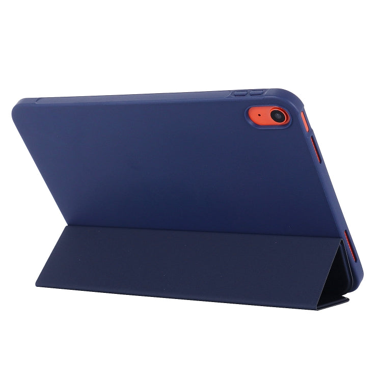 For iPad 10th Gen 10.9 2022 Tri-fold Holder Tablet Leather Case(Dark Blue) - iPad 10th Gen 10.9 Cases by PMC TechLife | Online Shopping South Africa | PMC TechLife