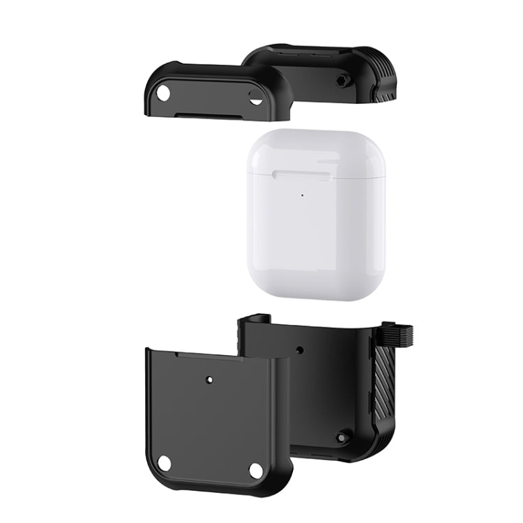 For AirPods 1 / 2 Wing TPU + PC Shockproof Earphone Protective Case(Black Purple) - For AirPods 1/2 by PMC Jewellery | Online Shopping South Africa | PMC Jewellery | Buy Now Pay Later Mobicred