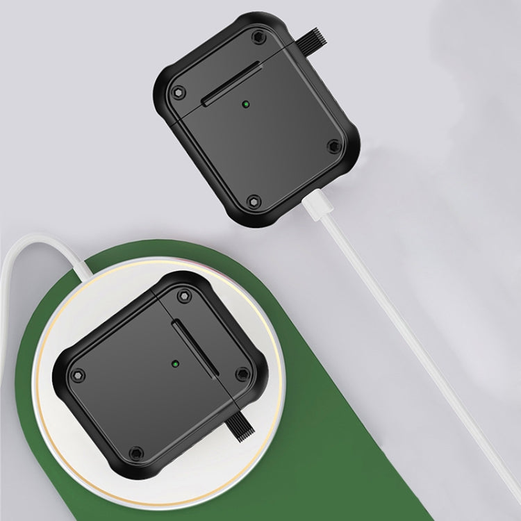 For AirPods 1 / 2 Wing TPU + PC Shockproof Earphone Protective Case(Black) - For AirPods 1/2 by PMC Jewellery | Online Shopping South Africa | PMC Jewellery | Buy Now Pay Later Mobicred