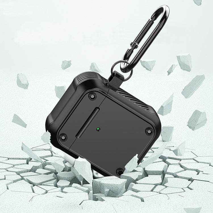 For AirPods 1 / 2 Wing TPU + PC Shockproof Earphone Protective Case(Black Blue) - free shipping - PMC Jewellery - Order now!