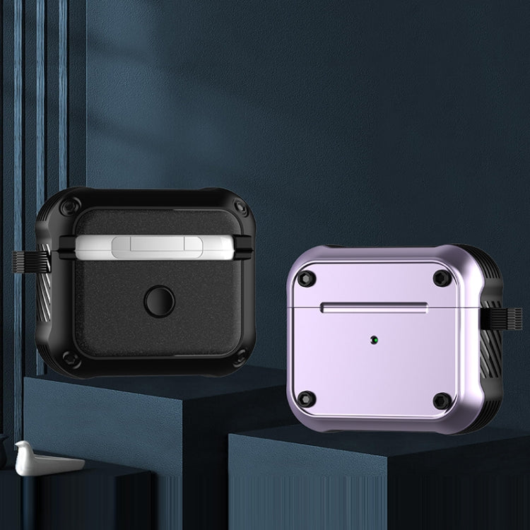 For  AirPods 3 Wing TPU + PC Shockproof Earphone Protective Case(Black Purple) - free shipping - PMC Jewellery - Order now!