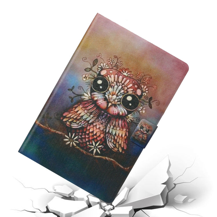 For 10 inch Tablet PC Universal Coloured Drawing Pattern Horizontal Flip Leather Case with Holder & Card Slot(Owl) - 10 - 11 inch by PMC TechLife | Online Shopping South Africa | PMC TechLife | Buy Now Pay Later Mobicred