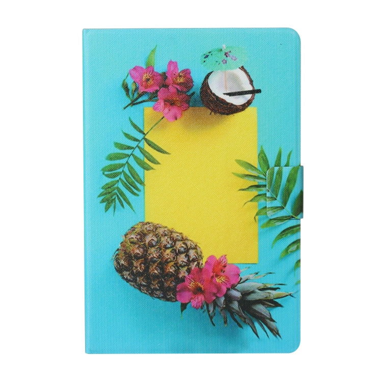 For 10 inch Tablet PC Universal Coloured Drawing Pattern Horizontal Flip Leather Case with Holder & Card Slot(Pineapple) - 10 - 11 inch by PMC TechLife | Online Shopping South Africa | PMC TechLife | Buy Now Pay Later Mobicred