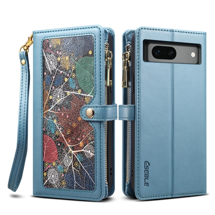 For Google Pixel 7 5G ESEBLE Star Series Lanyard Zipper Wallet RFID Leather Case(Blue) - Google Cases by ESEBLE | Online Shopping South Africa | PMC TechLife | Buy Now Pay Later Mobicred
