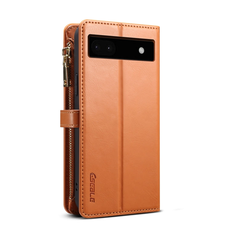 For Google Pixel 6a ESEBLE Star Series Lanyard Zipper Wallet RFID Leather Case(Brown) - Google Cases by ESEBLE | Online Shopping South Africa | PMC TechLife | Buy Now Pay Later Mobicred
