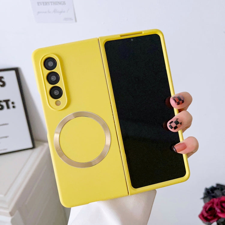 For Samsung Galaxy Z Fold4 Skin Feel MagSafe Magnetic Phone Case(Yellow) - Galaxy Z Fold4 5G Cases by PMC TechLife | Online Shopping South Africa | PMC TechLife