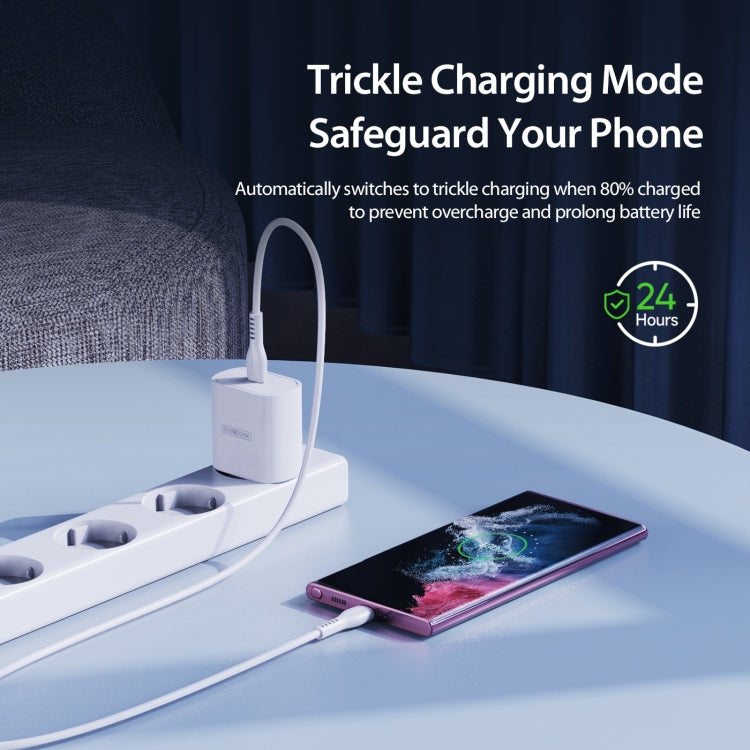 DUZZONA T6 PD 25W USB-C/Type-C Single Port Travel Charger,EU Plug(White) - USB Charger by DUZZONA | Online Shopping South Africa | PMC TechLife | Buy Now Pay Later Mobicred