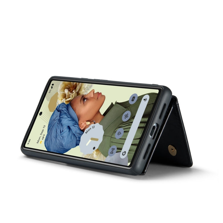 For Google Pixel 6 DG.MING M3 Series Glitter Powder Card Bag Leather Case(Black) - Google Cases by DG.MING | Online Shopping South Africa | PMC TechLife | Buy Now Pay Later Mobicred