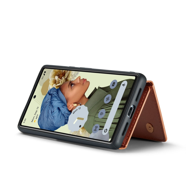 For Google Pixel 6 DG.MING M3 Series Glitter Powder Card Bag Leather Case(Rose Gold) - Google Cases by DG.MING | Online Shopping South Africa | PMC TechLife | Buy Now Pay Later Mobicred