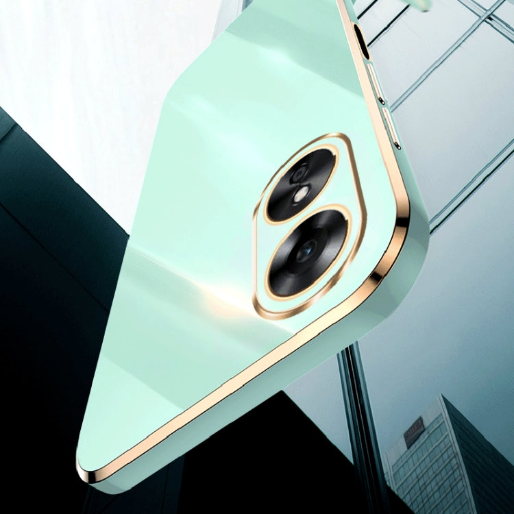 For OPPO A17 XINLI Straight 6D Plating Gold Edge TPU Phone Case(Black) - OPPO Cases by PMC TechLife | Online Shopping South Africa | PMC TechLife | Buy Now Pay Later Mobicred