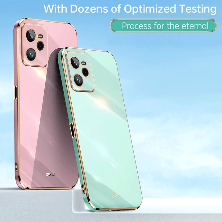 For Realme C35 XINLI Straight 6D Plating Gold Edge TPU Phone Case(Celestial Blue) - Realme Cases by PMC TechLife | Online Shopping South Africa | PMC TechLife