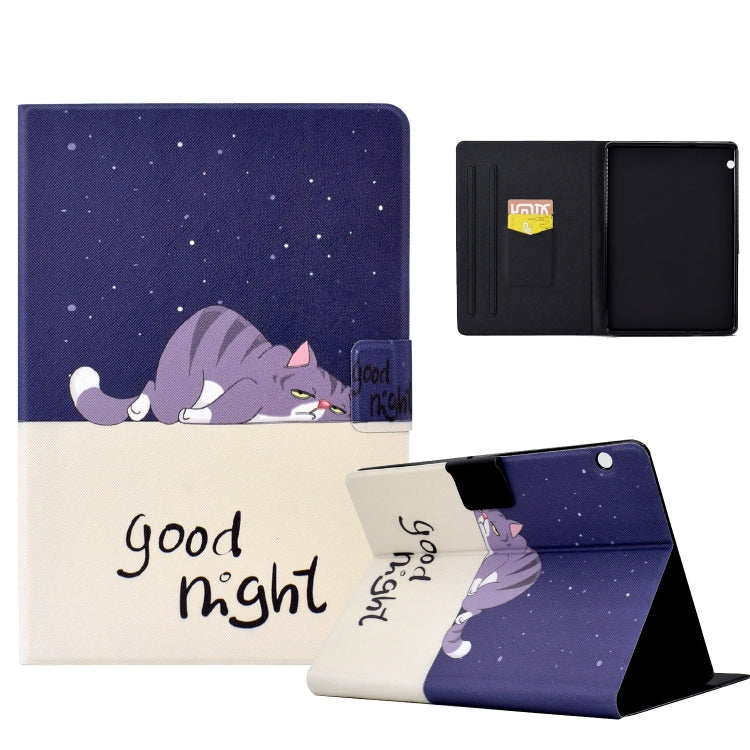 For Huawei MediaPad T3 10 Electric Pressed TPU Leather Tablet Case(Lazy Cat) - Huawei by PMC TechLife | Online Shopping South Africa | PMC TechLife | Buy Now Pay Later Mobicred