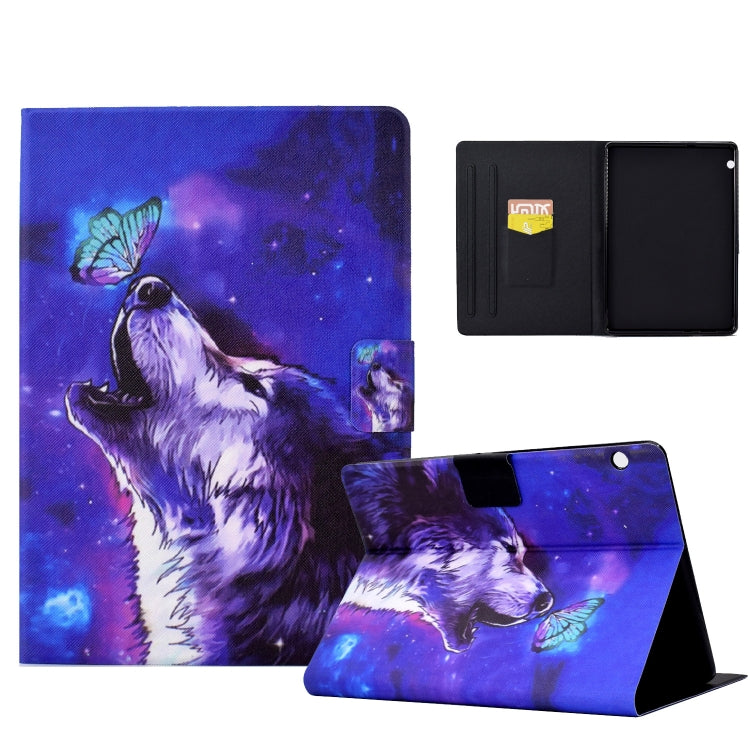 For Huawei MediaPad T5 Electric Pressed TPU Leather Tablet Case(Butterfly Wolf) - Huawei by PMC TechLife | Online Shopping South Africa | PMC TechLife | Buy Now Pay Later Mobicred