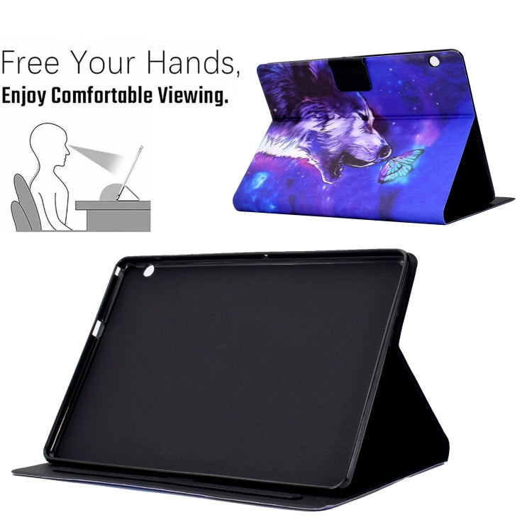 For Huawei MediaPad T5 Electric Pressed TPU Leather Tablet Case(Butterfly Wolf) - Huawei by PMC TechLife | Online Shopping South Africa | PMC TechLife | Buy Now Pay Later Mobicred