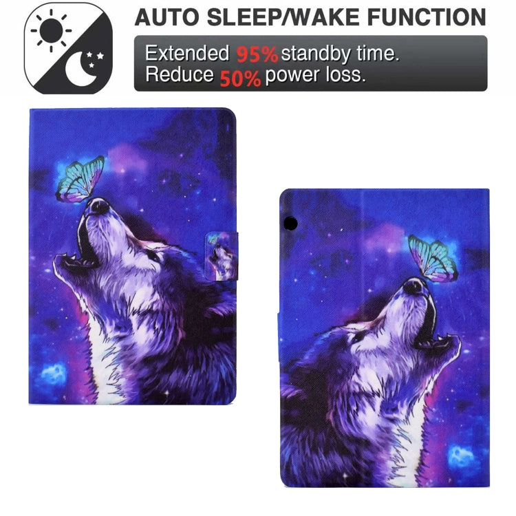 For Huawei MediaPad T5 Electric Pressed TPU Leather Tablet Case(Butterfly Wolf) - Huawei by PMC TechLife | Online Shopping South Africa | PMC TechLife | Buy Now Pay Later Mobicred