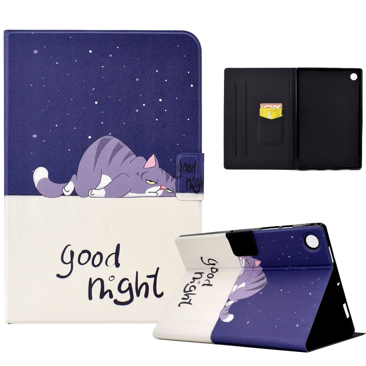 For Huawei MatePad T 10 / T 10s Electric Pressed TPU Leather Tablet Case(Lazy Cat) - Huawei by PMC TechLife | Online Shopping South Africa | PMC TechLife | Buy Now Pay Later Mobicred