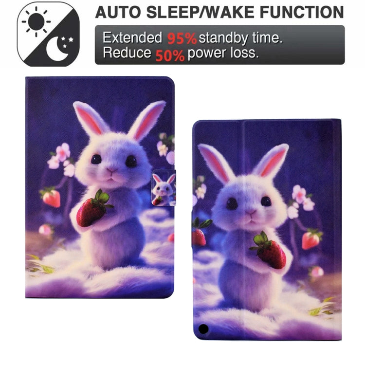 For Amazon Kindle Fire HD 10 2021 Electric Pressed TPU Smart Leather Tablet Case(Strawberry Bunny) - Amazon by PMC TechLife | Online Shopping South Africa | PMC TechLife | Buy Now Pay Later Mobicred