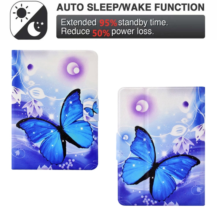 For Amazon Kindle Paperwhite 5 2021 Electric Pressed TPU Smart Leather Tablet Case(Blue Butterfly) - Amazon by PMC TechLife | Online Shopping South Africa | PMC TechLife | Buy Now Pay Later Mobicred