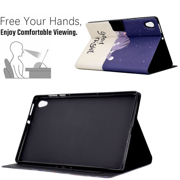 For Lenovo Tab M10 HD Gen 2 Electric Pressed TPU Smart Leather Tablet Case(Lazy Cat) - Lenovo by PMC TechLife | Online Shopping South Africa | PMC TechLife | Buy Now Pay Later Mobicred