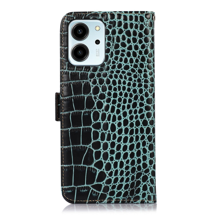 For Honor 80 SE Crocodile Top Layer Cowhide Leather Phone Case(Green) - Honor Cases by PMC TechLife | Online Shopping South Africa | PMC TechLife | Buy Now Pay Later Mobicred
