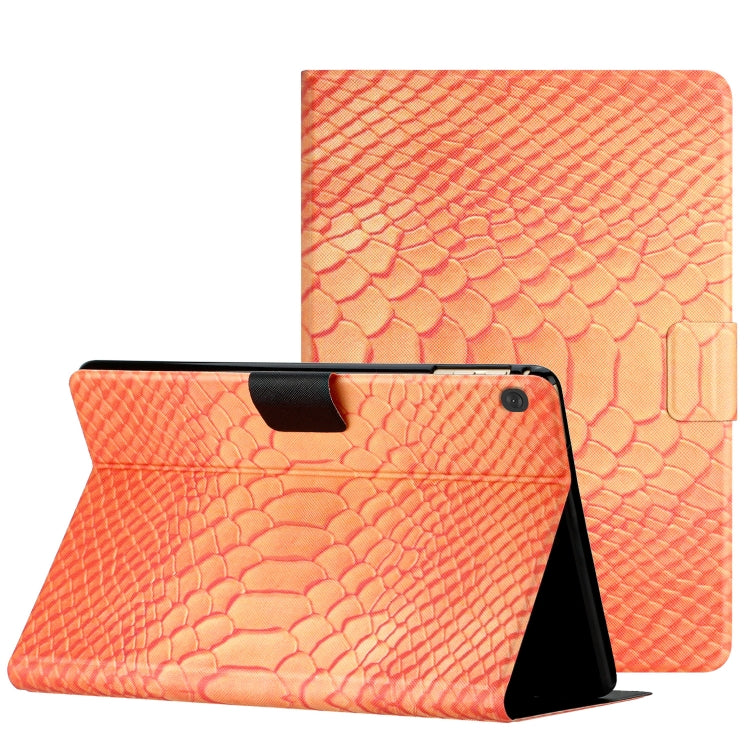For Lenovo Tab M10 Solid Color Crocodile Texture Leather Smart Tablet Case(Orange) - Lenovo by PMC TechLife | Online Shopping South Africa | PMC TechLife | Buy Now Pay Later Mobicred
