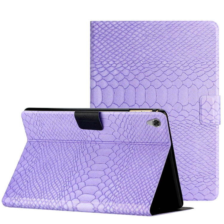 For Lenovo Tab M10 HD 2nd Gen Solid Color Crocodile Texture Leather Smart Tablet Case(Purple) - Lenovo by PMC TechLife | Online Shopping South Africa | PMC TechLife | Buy Now Pay Later Mobicred