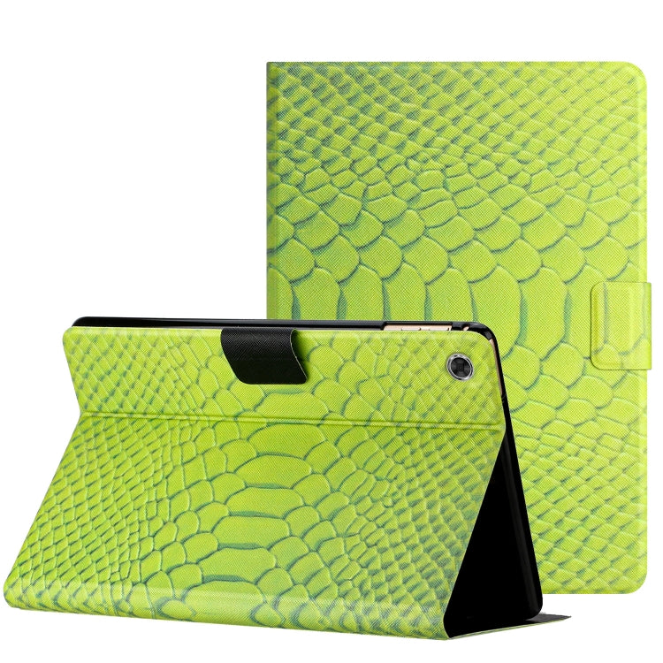 For Lenovo Tab M10 Plus Solid Color Crocodile Texture Leather Smart Tablet Case(Green) - Lenovo by PMC TechLife | Online Shopping South Africa | PMC TechLife | Buy Now Pay Later Mobicred