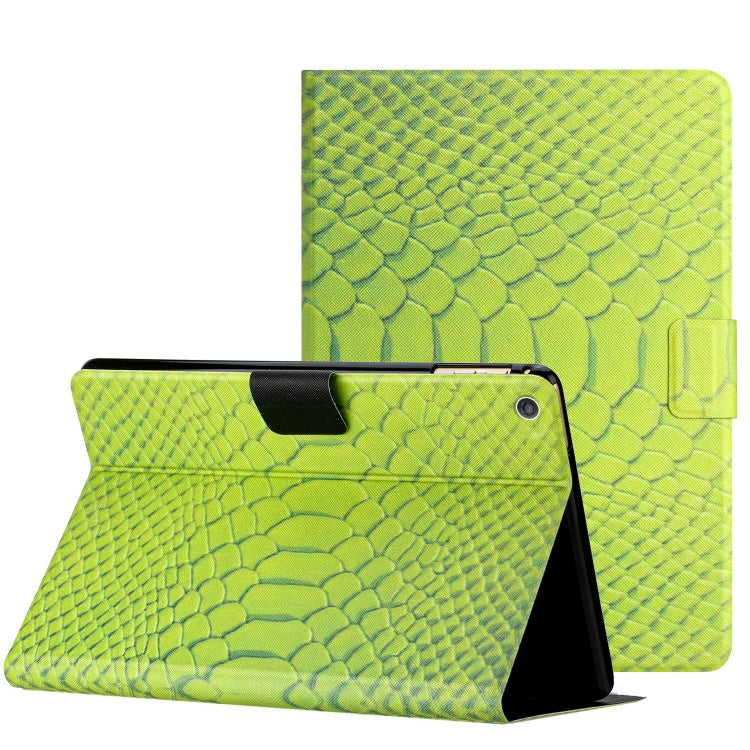 For Amazon Kindle Fire HD 10 2019/2017/2015 Solid Color Crocodile Texture Leather Smart Tablet Case(Green) - Amazon by PMC TechLife | Online Shopping South Africa | PMC TechLife | Buy Now Pay Later Mobicred
