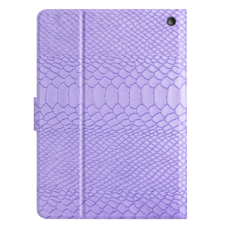 For Amazon Kindle Fire HD 10 2021 Solid Color Crocodile Texture Leather Smart Tablet Case(Purple) - Amazon by PMC TechLife | Online Shopping South Africa | PMC TechLife | Buy Now Pay Later Mobicred