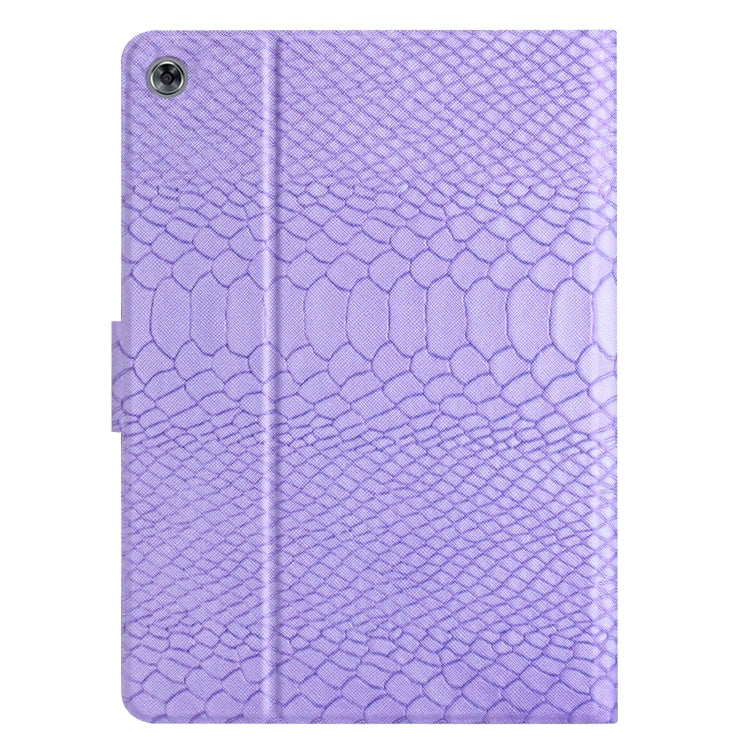 For Huawei MatePad T 10s Solid Color Crocodile Texture Leather Tablet Case(Purple) - Huawei by PMC TechLife | Online Shopping South Africa | PMC TechLife | Buy Now Pay Later Mobicred