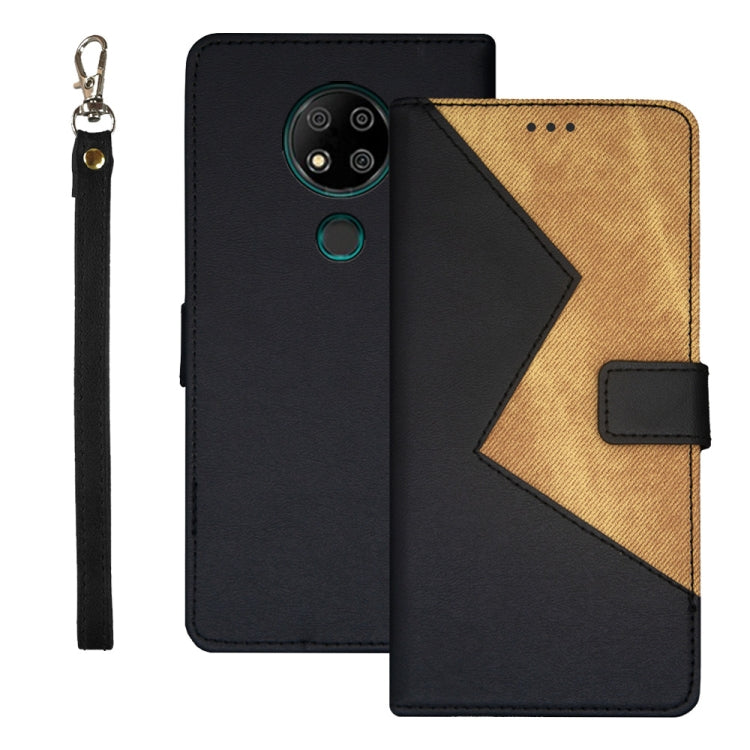 For Oukitel C19 Pro idewei Two-color Splicing Leather Phone Case(Black) - free shipping - PMC Jewellery - Order now!