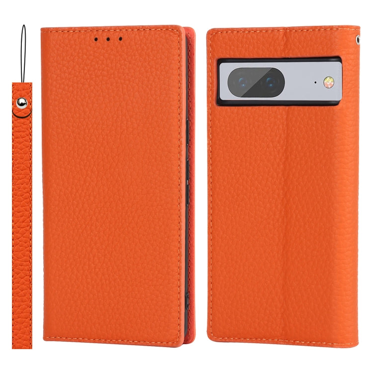 For Google Pixel 7 5G Litchi Texture Genuine Leather Phone Case(Orange) - free shipping - PMC TechLife - Order now!