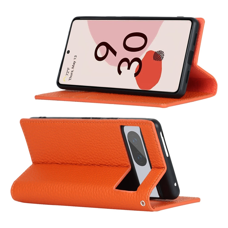 For Google Pixel 7 5G Litchi Texture Genuine Leather Phone Case(Orange) - free shipping - PMC TechLife - Order now!