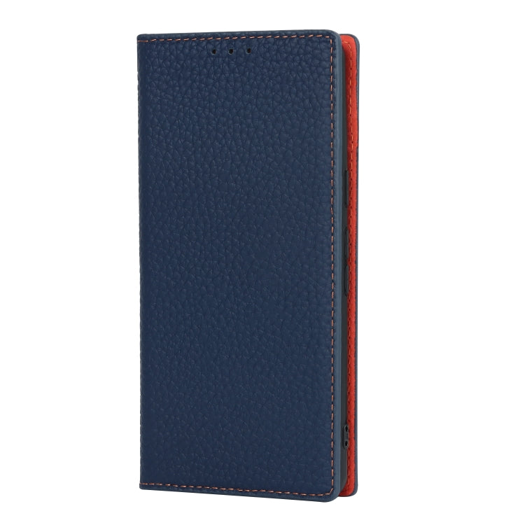 For Google Pixel 7 5G Litchi Texture Genuine Leather Phone Case(Dark Blue) - Google Cases by PMC TechLife | Online Shopping South Africa | PMC TechLife | Buy Now Pay Later Mobicred