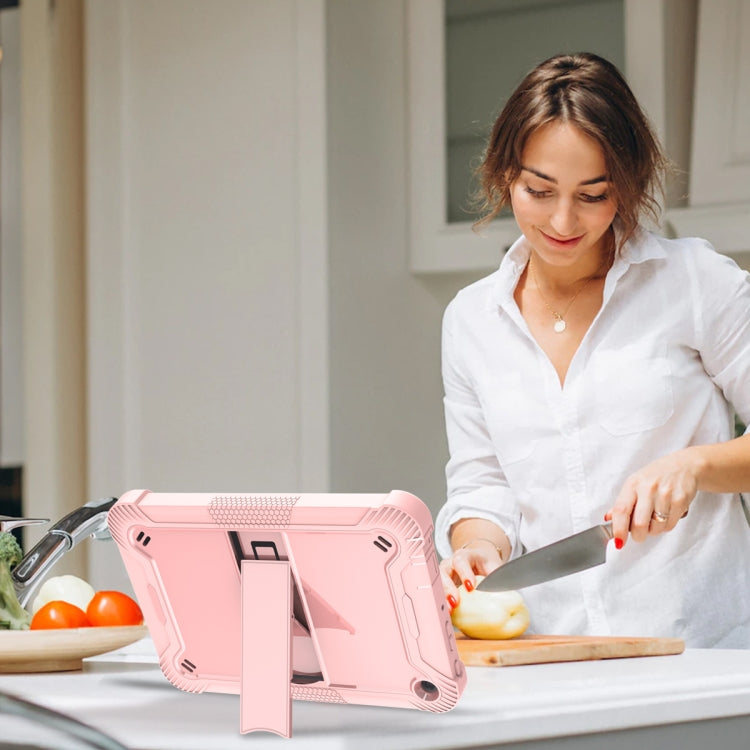 Silicone + PC Holder Shockproof Tablet Case For Amazon Kindle Fire HD 8 2022 / 2020 / HD 8 Plus 2020(Rose Gold) - Amazon by PMC TechLife | Online Shopping South Africa | PMC TechLife | Buy Now Pay Later Mobicred