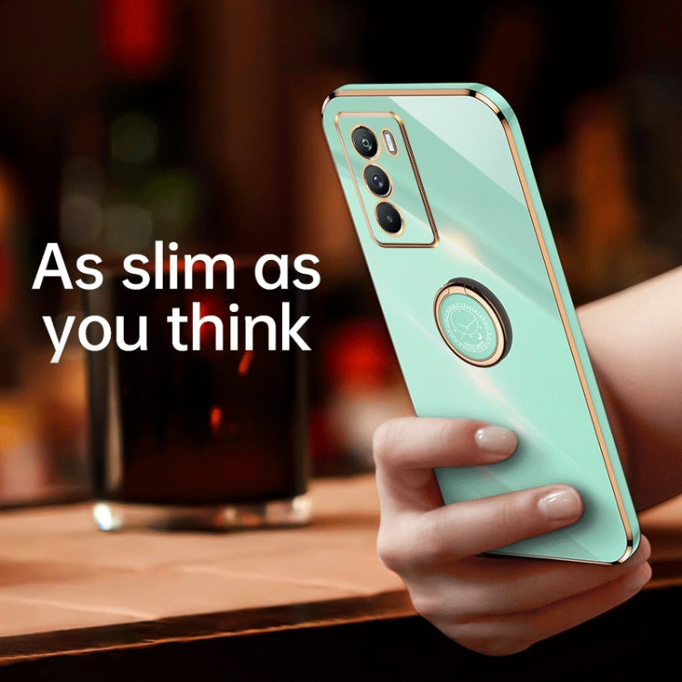 For vivo X80 Pro XINLI Straight Edge 6D Electroplate TPU Phone Case with Ring Holder(Pink) - vivo Cases by PMC TechLife | Online Shopping South Africa | PMC TechLife