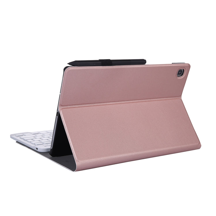 A610 For Galaxy Tab S6 Lite 10.4 P610 / P615 (2020) Bluetooth Keyboard Tablet Case with Stand & Elastic Pen Band(Rose Gold) - Samsung Keyboard by PMC TechLife | Online Shopping South Africa | PMC TechLife