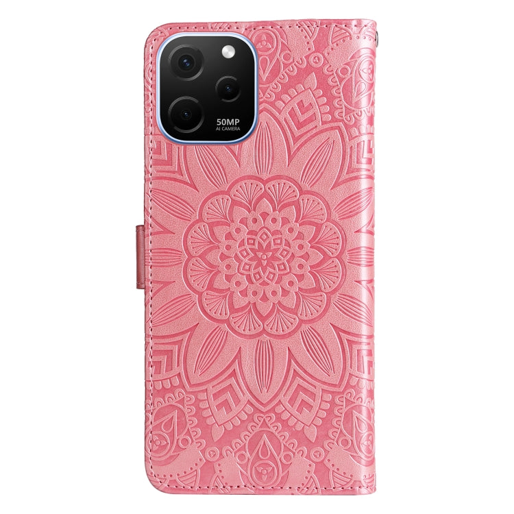 For Huawei nova Y61 Embossed Sunflower Leather Phone Case(Rose Gold) - Huawei Cases by PMC TechLife | Online Shopping South Africa | PMC TechLife