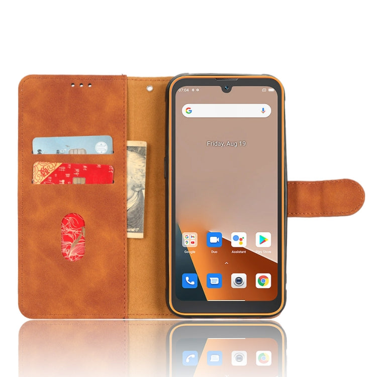 For Blackview BV5200 Skin Feel Magnetic Flip Leather Phone Case(Brown) - More Brand by PMC TechLife | Online Shopping South Africa | PMC TechLife | Buy Now Pay Later Mobicred