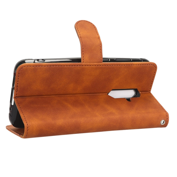 For Blackview BV5200 Skin Feel Magnetic Flip Leather Phone Case(Brown) - More Brand by PMC TechLife | Online Shopping South Africa | PMC TechLife | Buy Now Pay Later Mobicred