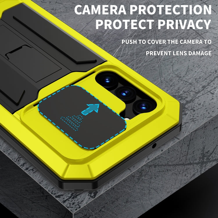 For Samsung Galaxy S23+ 5G R-JUST Sliding Camera Design Life Waterproof Dustproof Shockproof Phone Case(Yellow) - Galaxy S23+ 5G Cases by R-JUST | Online Shopping South Africa | PMC TechLife | Buy Now Pay Later Mobicred